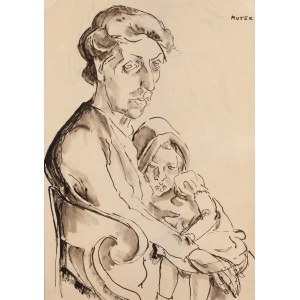 Maria Melania Mutermilch \ Mela Muter (1876 Warszawa - 1967 Paryż), Matka z dzieckiem (recto) / Portret poety Liang-Tsong-Taïa (verso)