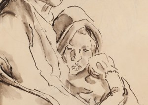 Maria Melania Mutermilch / Mela Muter (1876 Warsaw - 1967 Paris), Mother with child (recto) / Portrait of poet Liang-Tsong-Taï (verso)