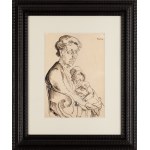 Maria Melania Mutermilch \ Mela Muter (1876 Warszawa - 1967 Paryż), Matka z dzieckiem (recto) / Portret poety Liang-Tsong-Taïa (verso)