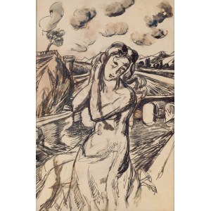 Maria Melania Mutermilch \ Mela Muter (1876 Warszawa - 1967 Paryż), Akt na tle Rodanu (recto) / Akt siedzący (verso)