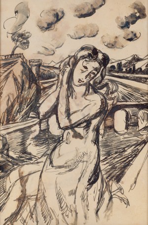 Maria Melania Mutermilch / Mela Muter (1876 Warsaw - 1967 Paris), Nude against the Rhone (recto) / Seated nude (verso)