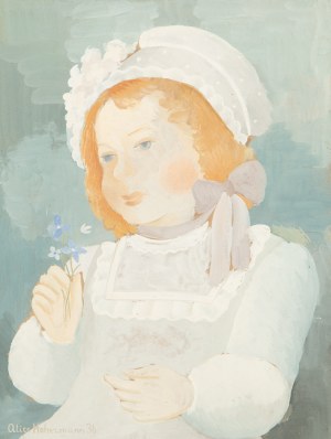Alicja Hohermann (1902 Warsaw - 1943 Treblinka), Girl with a forget-me-not, 1936