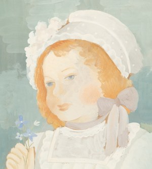 Alicja Hohermann (1902 Warsaw - 1943 Treblinka), Girl with a forget-me-not, 1936