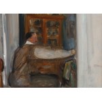Irena Weissowa (Aneri) (1888 Łódź - 1981 Kraków), Wojciech Weiss malujący w salonie, około 1920