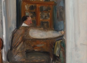 Irena Weissowa (Aneri) (1888 Lodz - 1981 Krakow), Wojciech Weiss painting in the living room, ca. 1920