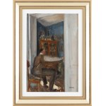 Irena Weissowa (Aneri) (1888 Łódź - 1981 Kraków), Wojciech Weiss malujący w salonie, około 1920