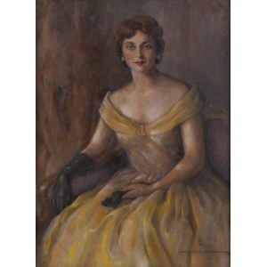 Irena Łuczyńska-Szymanowska (1890 Góra Kalwaria - 1966 Warszawa), Portret kobiety w balowej sukni