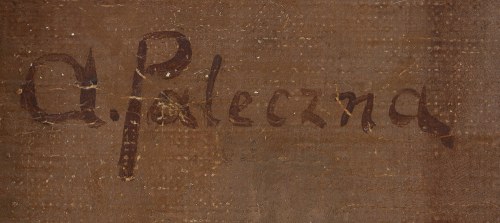 Amelia Paleczna (1870 Kraków - 1953 Kraków), Portret dziewczynki z glinianym koszyczkiem, 1929 (?)
