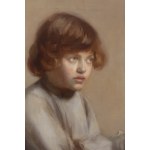 Amelia Paleczna (1870 Kraków - 1953 Kraków), Portret dziewczynki z glinianym koszyczkiem, 1929 (?)