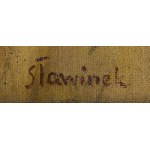 Łucja Bałzukiewicz (1887 Wilno - 1976 Lublin), Pejzaż ze stogami siana ze Sławinka, 1951