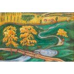 Zofia Schomberg-Szymberska (1884 Warszawa - 1943 Aix-les-Bains), Pejzaż polski, Wierzbiany (Paysage polonais, Wierzbiany)