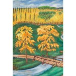 Zofia Schomberg-Szymberska (1884 Warszawa - 1943 Aix-les-Bains), Pejzaż polski, Wierzbiany (Paysage polonais, Wierzbiany)