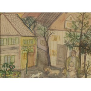 Maria Rubczak (1883 - 1955 ), Domki w Ustce, 1949