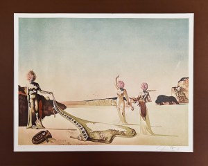 Salvador DALI (1904-1989), Femmes aux têtes de fleurs retrouvant sur la plage la dépouille d'un piano à queue (1936) (Women with flower heads find the remains of a piano on the beach)