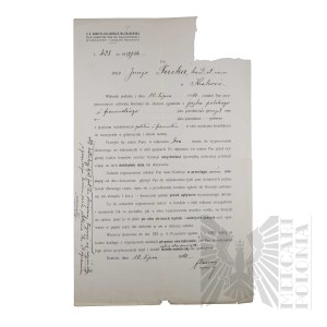 Austro-Węgry - Pismo C.K. Komisji Egzaminacyjnej Krakowskiej dla Kandydatów na Nauczycieli Kierowane do gen. bryg. Jerzego Ferek-Błeszyńskiego. Kraków 1914 r.