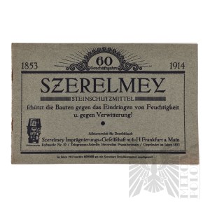 German Cestery - Advertising Brochure Szerelmey Stone Protection Agent (Szerelmey Steinschutzmittel, Frankfurt).