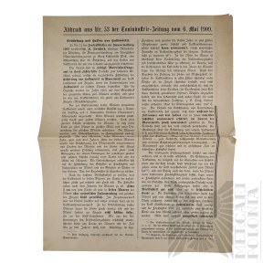 Cesarstwo Niemieckie - Ulotka Biuletyn Przetwórstwa Przemysłu Gliniastego (Tonindustrie-Beitung), 1909 r.