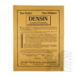 Niemcy - Ulotka Reklamowa Densin Skoncentrowany Dodatek Do Zapraw, Fabryka Wyrobów Chemicznych i Technicznych Densin (Densin Konzentrierter Mortelzusatz, Densin Fabrik Chem. Techn. Produkte), Frankurt Nad Menem (Frankfurt Am Main)