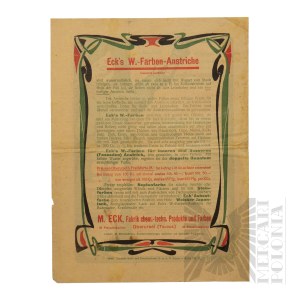 Germany-Advertising Flyer for Washable Paint Factory M. Eck (