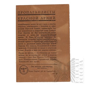 Third Reich Propaganda Leaflet for Red Army Soldiers.