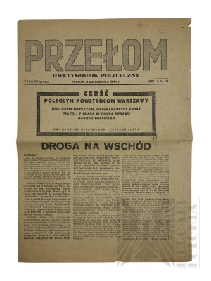 III Reich - Political Biweekly, No. 11, October 1944, Cracow.