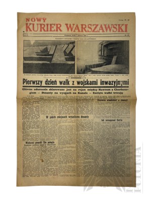 Third Reich - New Warsaw Courier of June 7, 1944 with Information on the Normandy Attack. Polish-language 