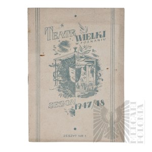 People's Republic of Poland - Program of the Grand Theater in Poznan for the 1947-1948 season