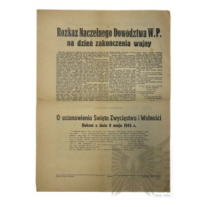 PRL - Dodatek Nadzwyczajny do Gazety Głos Ludu z 9 Maja 1945 r. z Informacją o Bezwarunkowej Kapitulacji Niemiec.