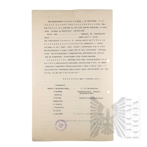 People's Republic of Poland - A copy of the Certificate of Completion of the State Higher Learning Course of Vladimir Downar.