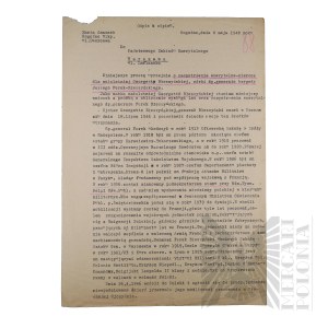People's Republic of Poland - A copy of the Copy of the Application of Maria Janasek for the Grant of the Pension of Georgette Błeszyńska Daughter of Brig. Gen. Jerzy Ferek-Błeszyński. Rogozno.