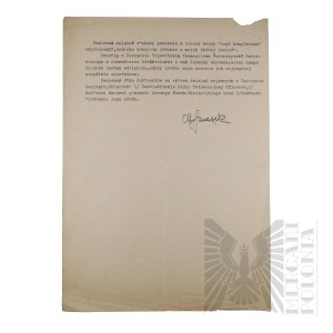 People's Republic of Poland - A copy of the Copy of the Application of Maria Janasek for the Grant of the Pension of Georgette Błeszyńska Daughter of Brig. Gen. Jerzy Ferek-Błeszyński. Rogozno.