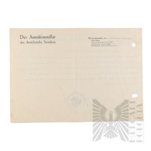 PRL - Certificate of Confirmation of Identity Issued by the Sędzin Municipality Board to Janina Downar.