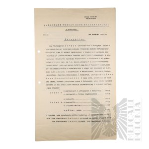PRL - A copy of the Diploma of Completion of the State Higher Teacher Training Course in Warsaw by Włodzimierz Downar.