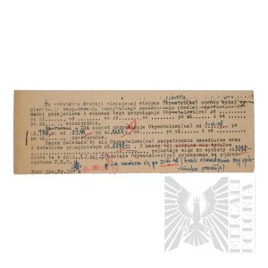 People's Republic of Poland - Letter from the State Pension Fund to Maria Janasek. (Brig. Gen. Jerzy Ferek-Bleszynski)