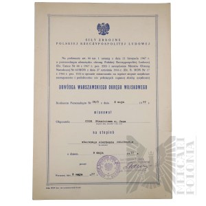 PRL - Act of Appointment to the Rank of Senior Staff Sergeant Stanislaw Ciok.