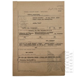 PRL - Application for the awarding of the Grunwald Badge to Tadeusz Karlsbald.