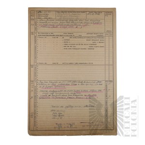 People's Republic of Poland - Pension File Card of Brig. Gen. Jerzy Ferek-Bleszynski.