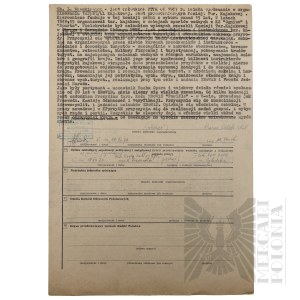 PRL - Application for the award of the Bronze Medal for Meritorious Service for National Defense to Leonard Waszkiewicz.
