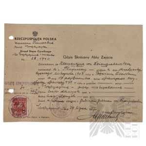 PRL - Abbreviated copy of the Deed of Descent of Klementyna von Dziengielewska executed on 17.10.1939 in Wąbrzeźno.