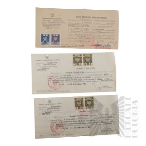 PRL - Three Civil Status Acts of Vladimir Downar. Abbreviated Copy of Birth Certificate. Excerpt from the Death Certificate in Two Pieces.