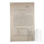 PRL - Odpis Świadectwa Ukończenia Państwowego Wyższego Kursu Nauczycielskiego. Włodzimierz Downar. Warszawa.