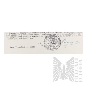 PRL - Certificate of Secret Teaching Conducted by Vladimir Downar during World War II.