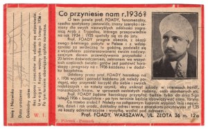 II RP - Advertising leaflet of Prof. Foady, Warsaw 1936.