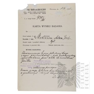 II RP - Research Result Card of Capt. Pilot Joseph Mickiewicz.
