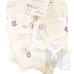 II RP/III Reich/PRL - Documents, including: Civil Status Records, School Certificates - Families: of Bachamn, Dziengielewski, Wojtowicz, Kordowski. Torun, Reisenburg, Pieniążkowo.