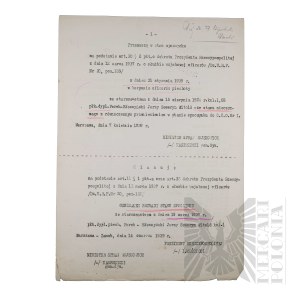 II RP - Copy of the General Promotion of Brig. Gen. Jerzy Ferek-Bleszynski.