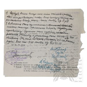 II RP - Medical Certificate of the Center for Sanitary Training School Hospital in Warsaw for Capt. Pilot Jozef Mickiewicz with the Signature of the Hospital Commander Dr. Szwojnicki Victim of the Katyn Massacre.