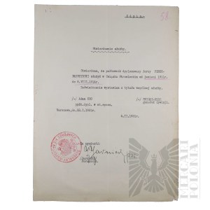 II RP - Copy of the Certificate of Service of Brig. Gen. Jerzy Ferek-Bleszynski.