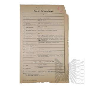 II RP - Copy of the Record Card of Brig. Gen. Jerzy Ferek-Bleszynski.