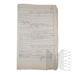 II RP - Odpis Karty Ewidencyjnej gen. bryg. Jerzego Ferek-Błeszyńskiego.